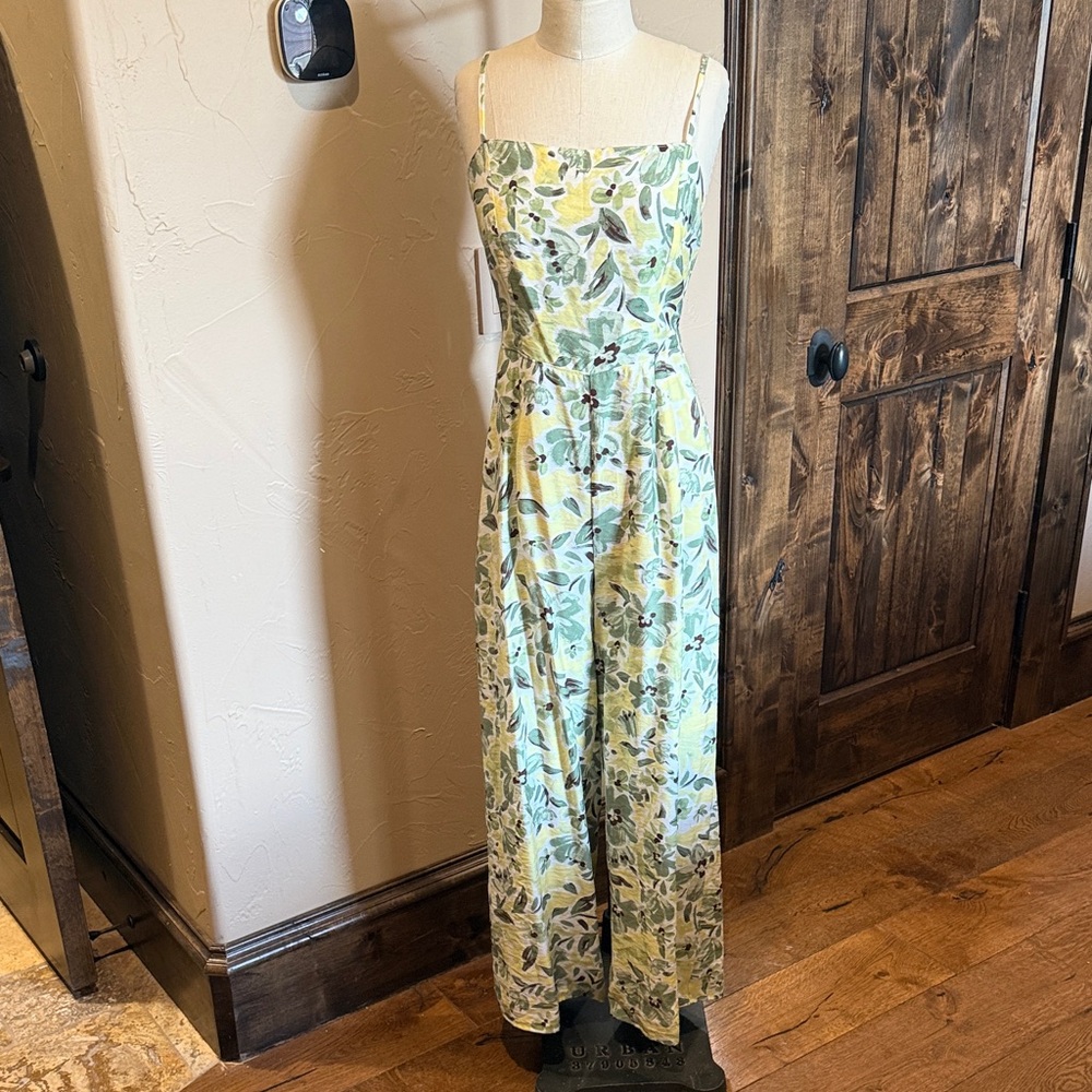 Kori Mint Floral Spaghetti-Strap Jumpsuit